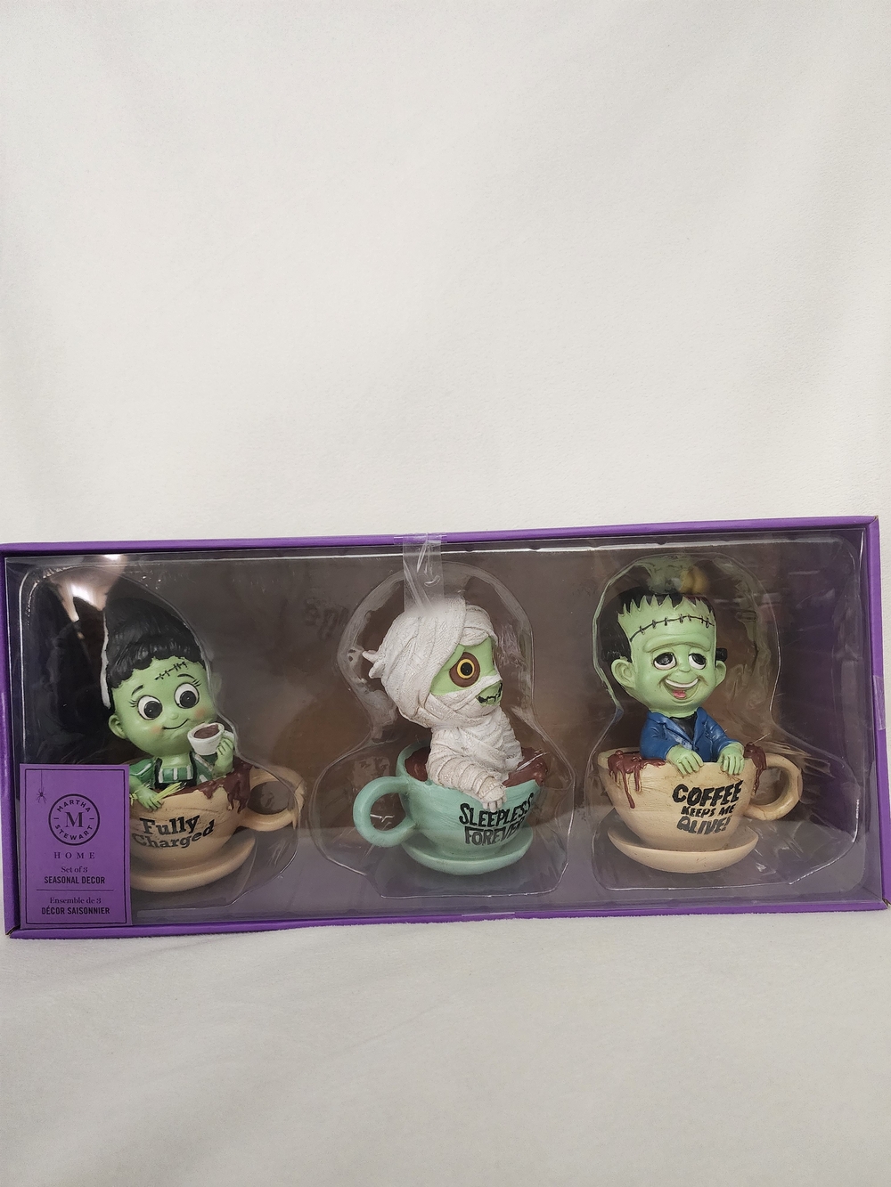 Home Party Supplies Halloween Coffee Monsters Figurine Set - Purple Box